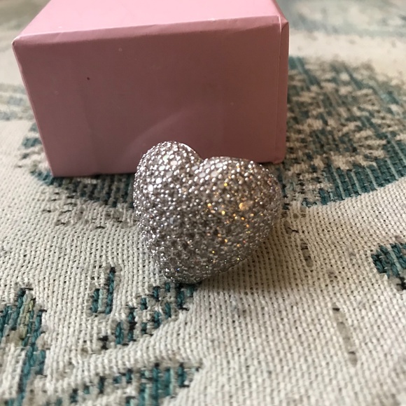 Bubble Heart Statement Ring - approx. size 7 - Picture 3 of 11